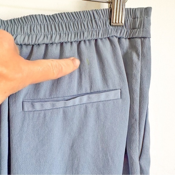 Zara Basic Slate Blue Flowy Elastic Waist Tie Front Trousers Pants sz Medium - Picture 9 of 9